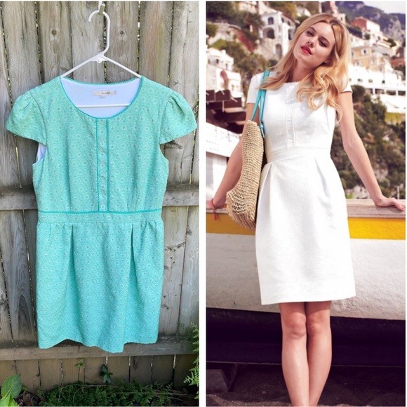 Boden Dresses & Skirts - Boden Clara Dress floral daisy jacquard textured glam retro mint 10 10 R